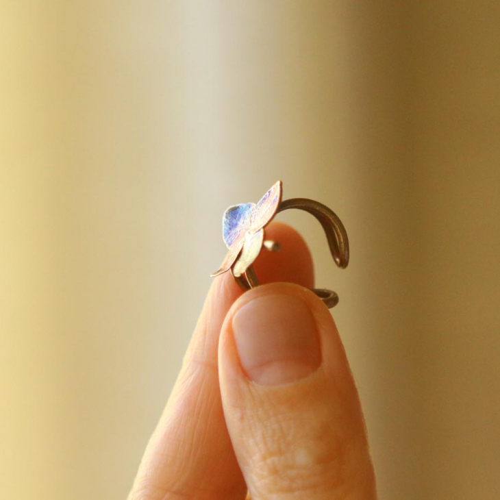 Cuff in silver, Hydrangea, фото 2